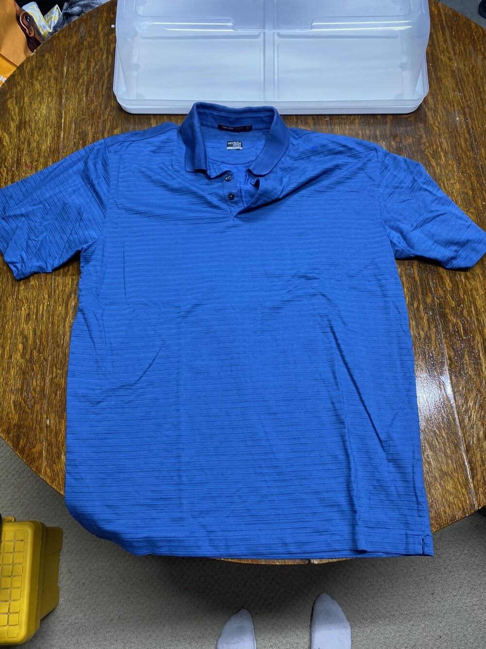 Tiger Woods Vintage Golf Polo Shirt size men's Large Blue Short Sleeve